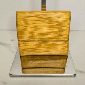 Louis Vuitton Epi Leather Snap Trifold Compact Wallet in Yellow and Purple